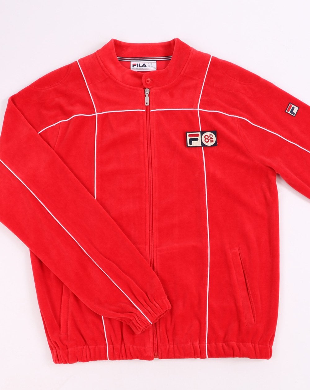 Fila Vintage Terrinda Velour Pro Badge Trainingsjacke Rot