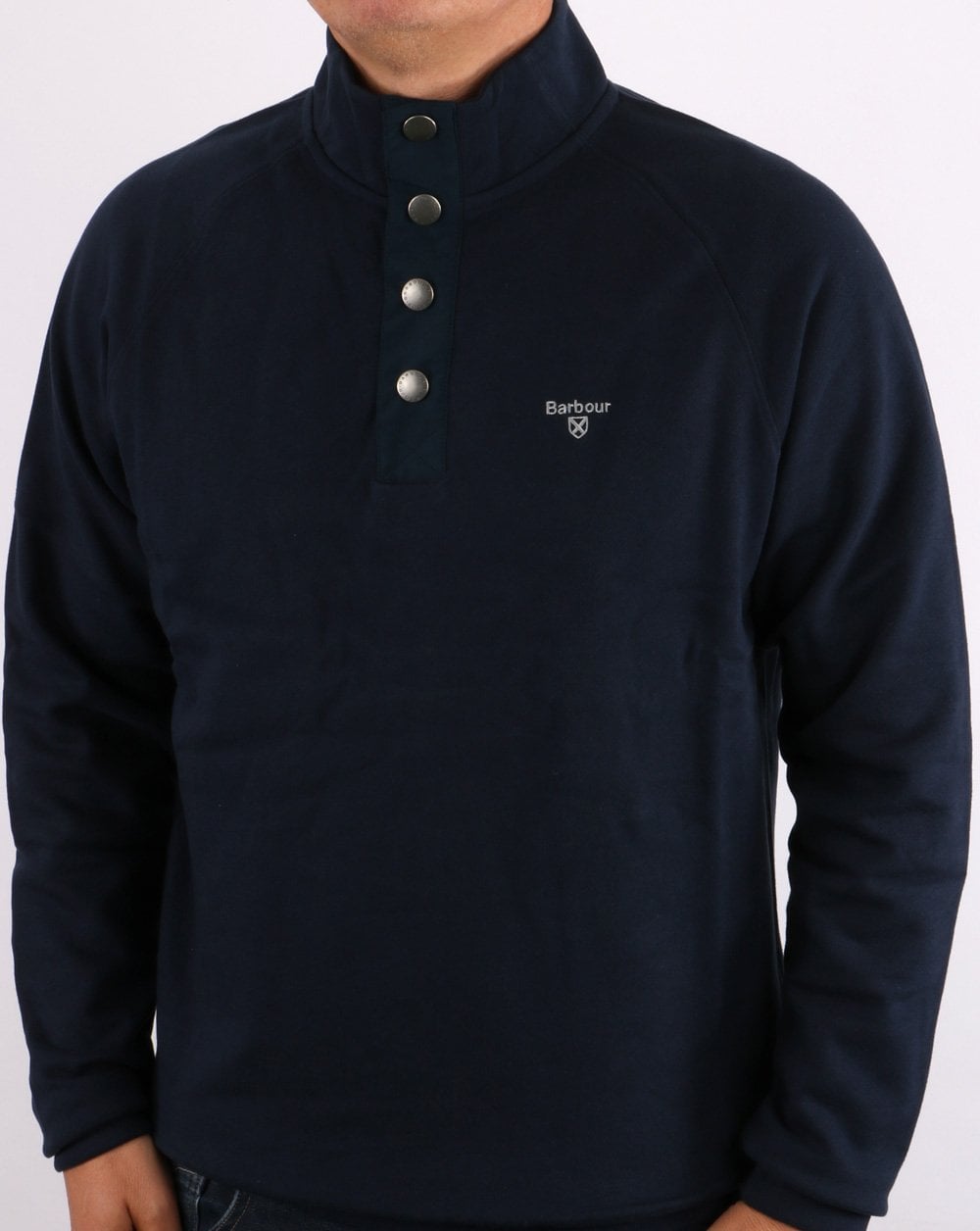 Barbour Sweatshirt mit halbem Reißverschluss, Marineblau