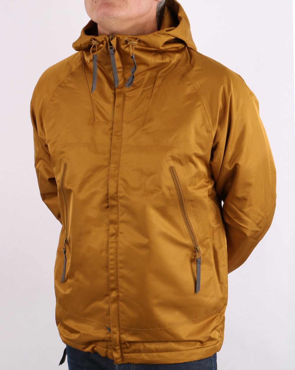 Pretty Green – Jacke mit durchgehendem Reißverschluss und versiegelten Nähten in Hellbraun