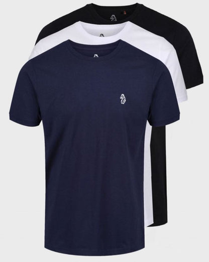 Luke 3er-Pack T-Shirts Schwarz/Weiß/Marineblau