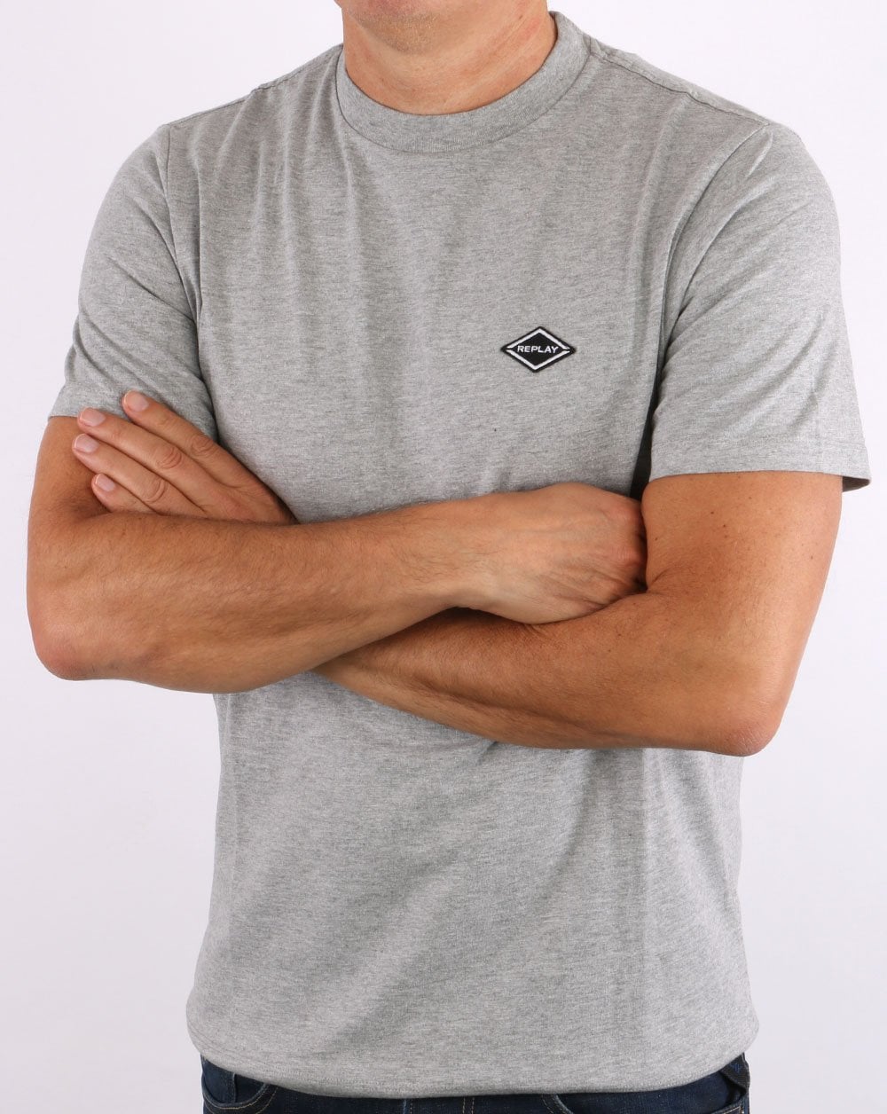 Replay Logo T-shirt Grey Melange