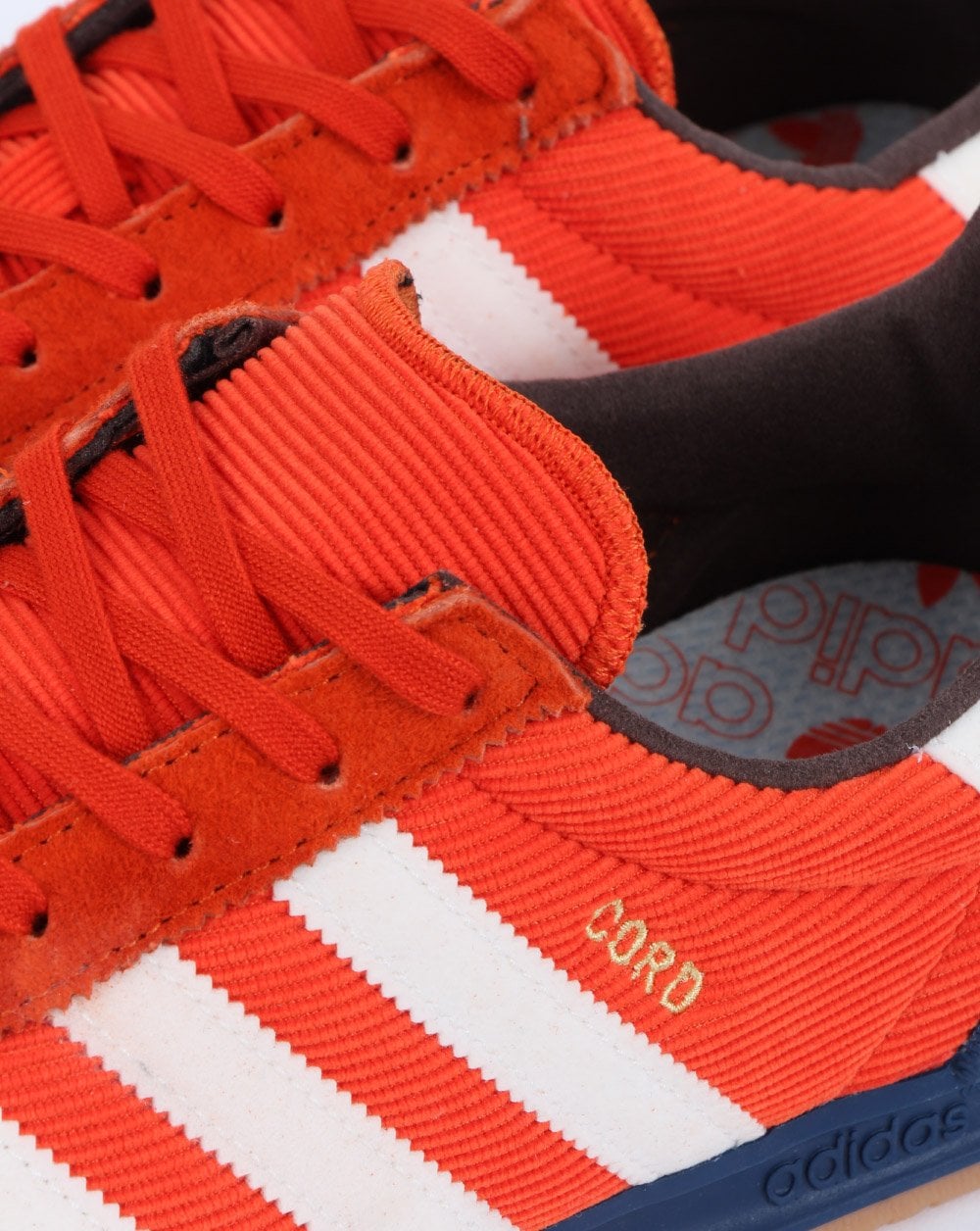 Adidas Cord Trainers Orange/Off White