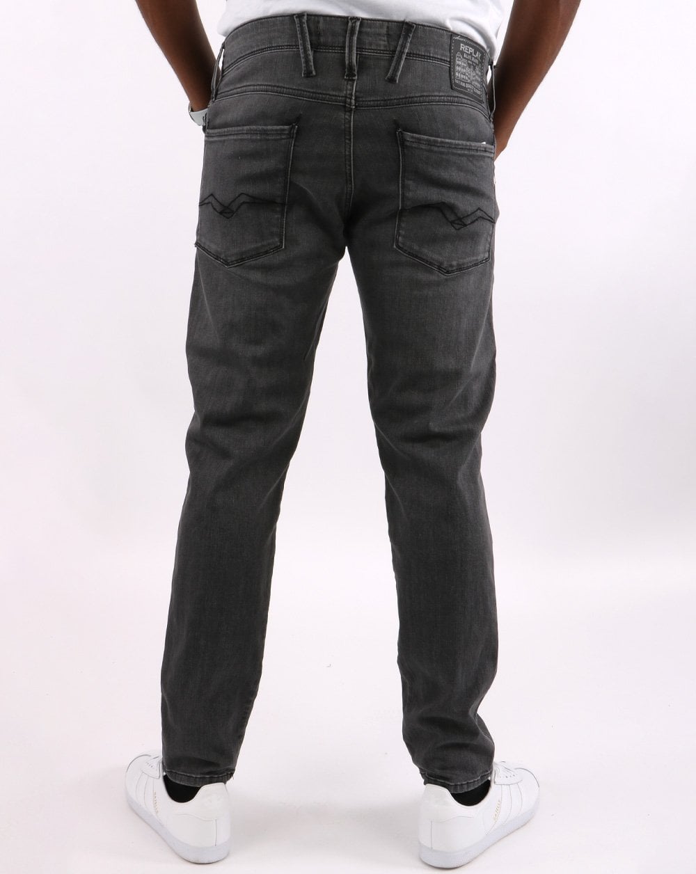 Replay Anbass Slim Fit Jeans Mittelgrau