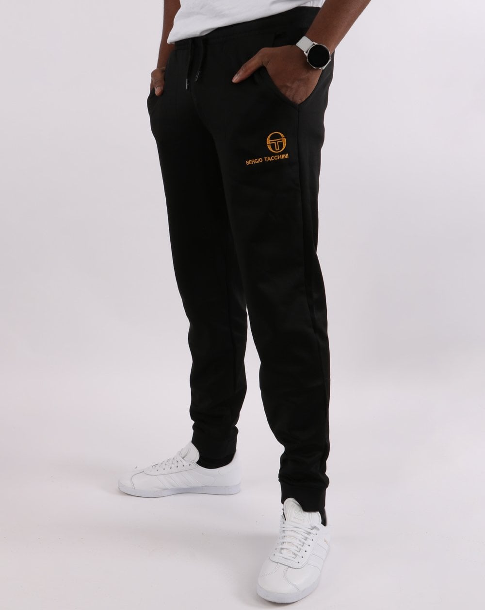 Sergio Tacchini Trainingshose mit Bündchen Schwarz/Gold