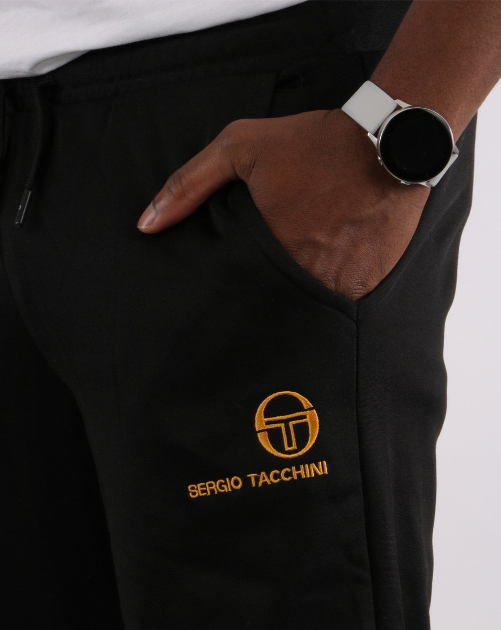 Sergio Tacchini Cuffed Track Pants Black/Gold