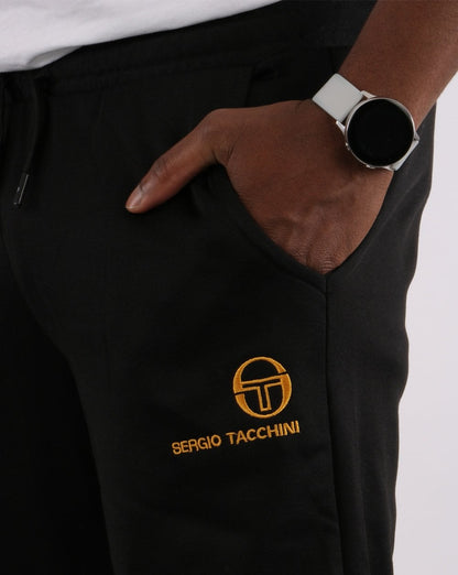 Sergio Tacchini Trainingshose mit Bündchen Schwarz/Gold