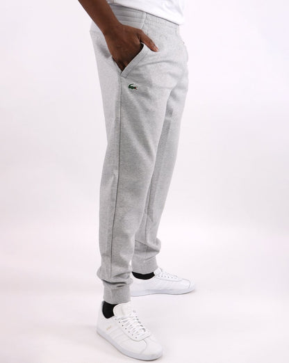 Lacoste Sport – Trainingshose mit Mesh-Einsätzen in Silber/Grau