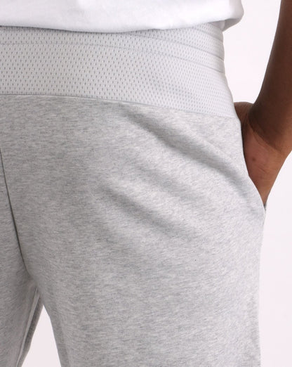 Lacoste Sport – Trainingshose mit Mesh-Einsätzen in Silber/Grau
