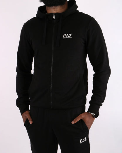 Emporio Armani EA7 Trainingsanzug mit Kapuze Schwarz/Weiß