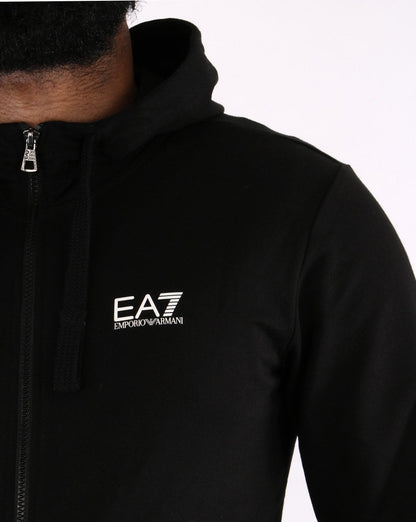 Emporio Armani EA7 Trainingsanzug mit Kapuze Schwarz/Weiß