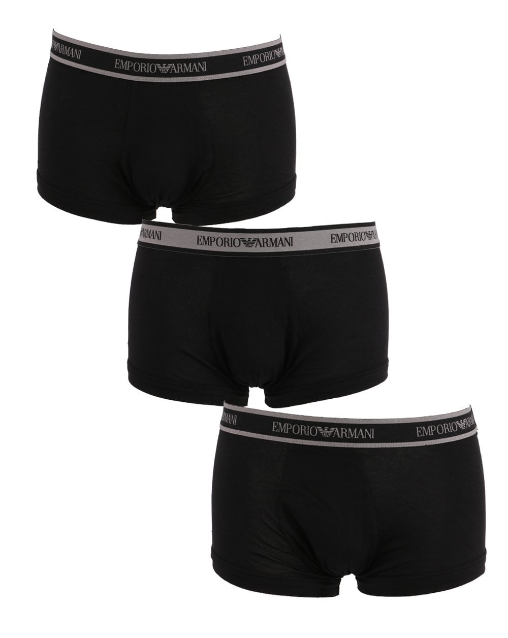 Emporio Armani 3er-Pack Boxershorts Schwarz/Silber