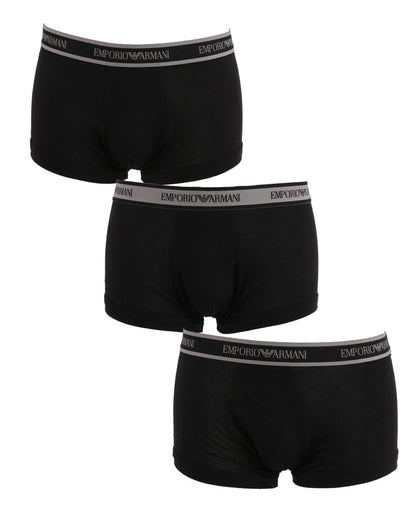 Emporio Armani 3er-Pack Boxershorts Schwarz/Silber