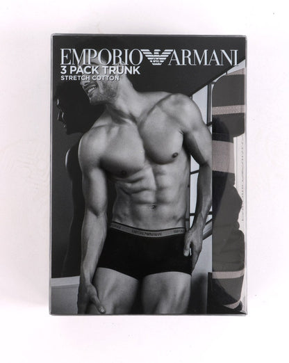 Emporio Armani 3er-Pack Boxershorts Schwarz/Silber