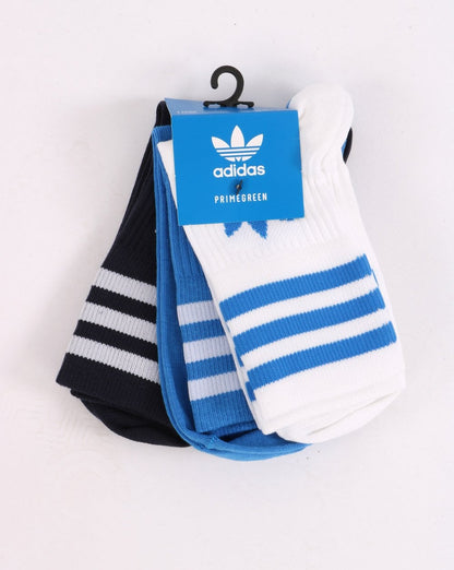 Adidas Originals Mid Cut Crew Socken 3er-Pack Weiß/Blau/Marineblau