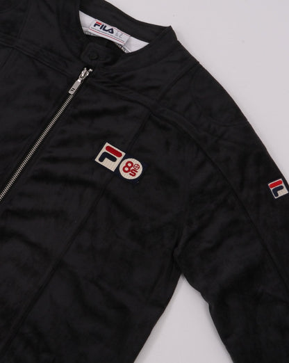 Fila Vintage – Terrinda Mk3 Pro Badge – Trainingsjacke in Anthrazit/Schwarz
