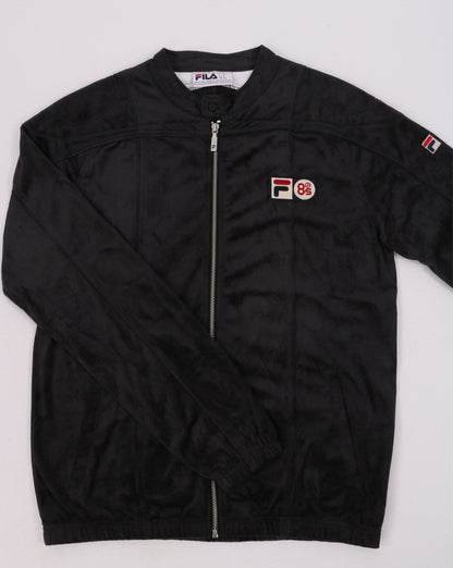 Fila Vintage – Terrinda Mk3 Pro Badge – Trainingsjacke in Anthrazit/Schwarz