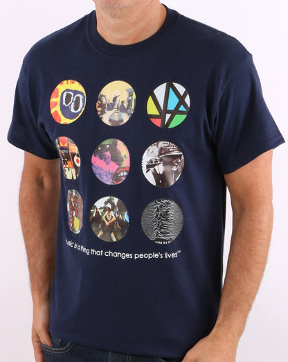 Music Life T-Shirt Marineblau