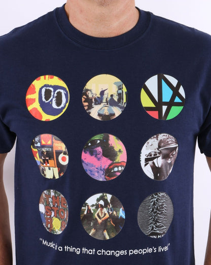 Music Life T-Shirt Marineblau