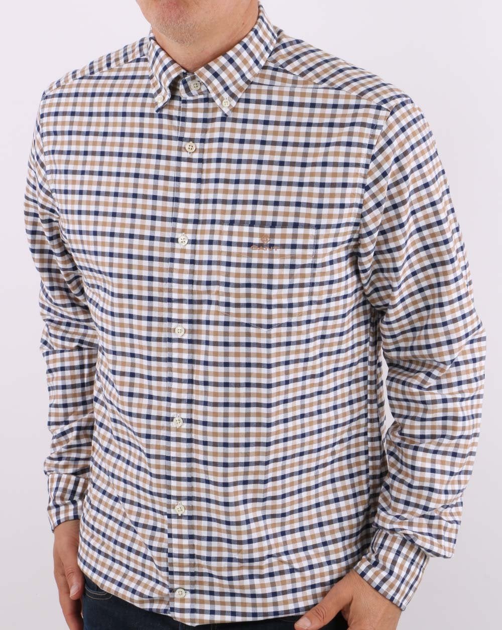 Gant Oxford-Gingham-Hemd Warm Khaki