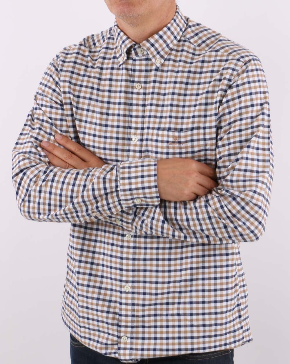 Gant Oxford-Gingham-Hemd Warm Khaki