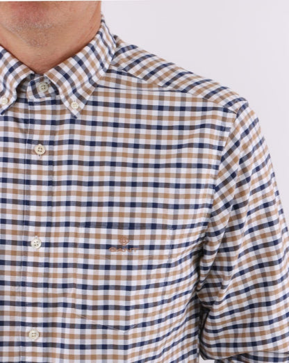 Gant Oxford-Gingham-Hemd Warm Khaki