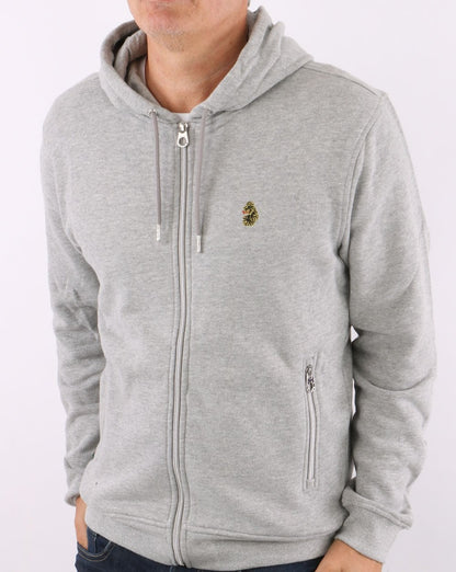 Luke Berlin Full Zip Hoody Mittelgrau meliert