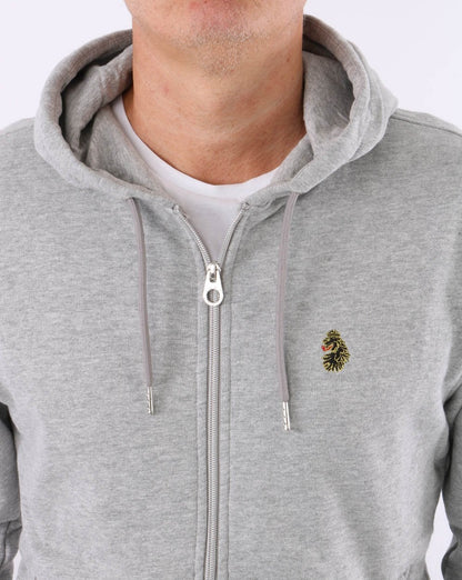 Luke Berlin Full Zip Hoody Mittelgrau meliert