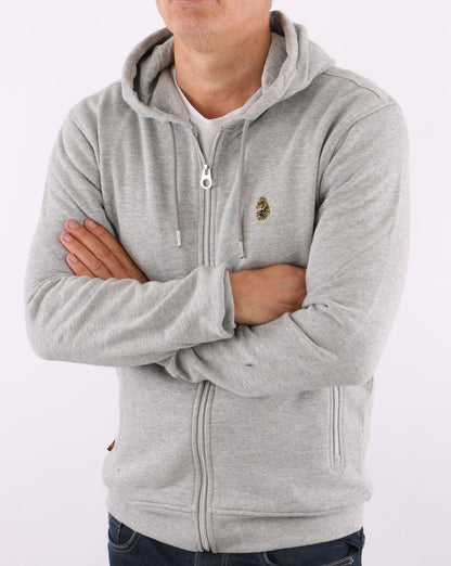 Luke Berlin Full Zip Hoody Mittelgrau meliert