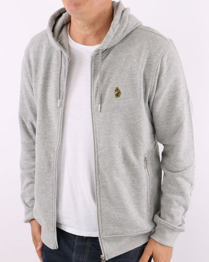 Luke Berlin Full Zip Hoody Mittelgrau meliert