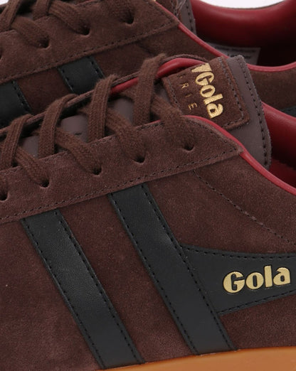 Gola Harrier Wildleder-Sneaker Dunkelbraun/Schwarz/Dunkelrot