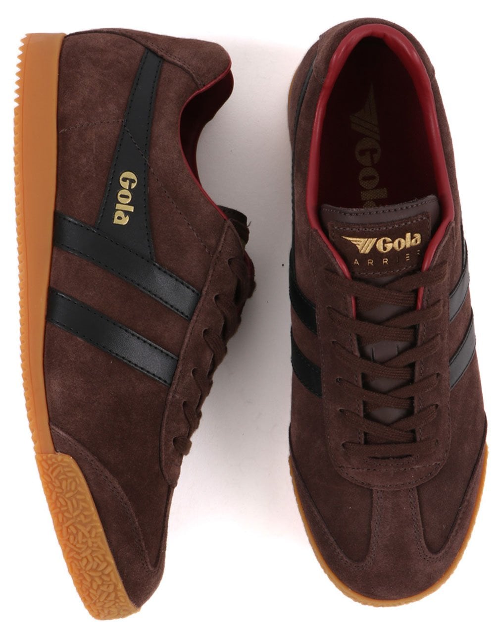 Gola Harrier Wildleder-Sneaker Dunkelbraun/Schwarz/Dunkelrot
