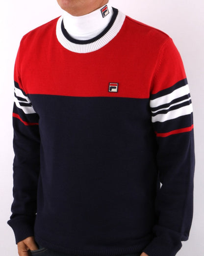 Fila Vintage Everly Pullover Marineblau/Rot/Weiß