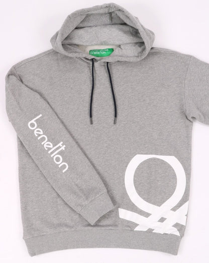 Benetton DNA Logo Hoodie Grau