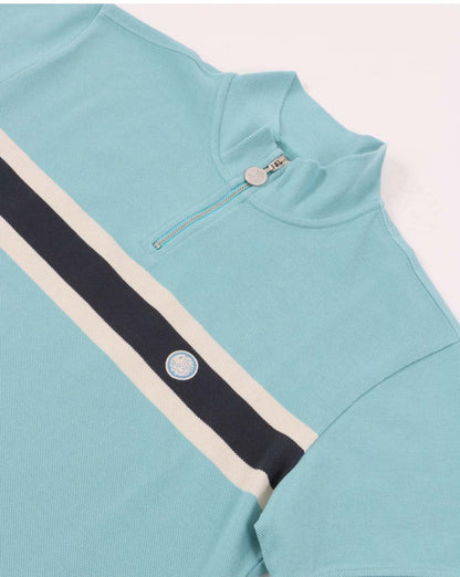 Pretty Green Radsport-Oberteil mit Streifen auf der Brust, Blau