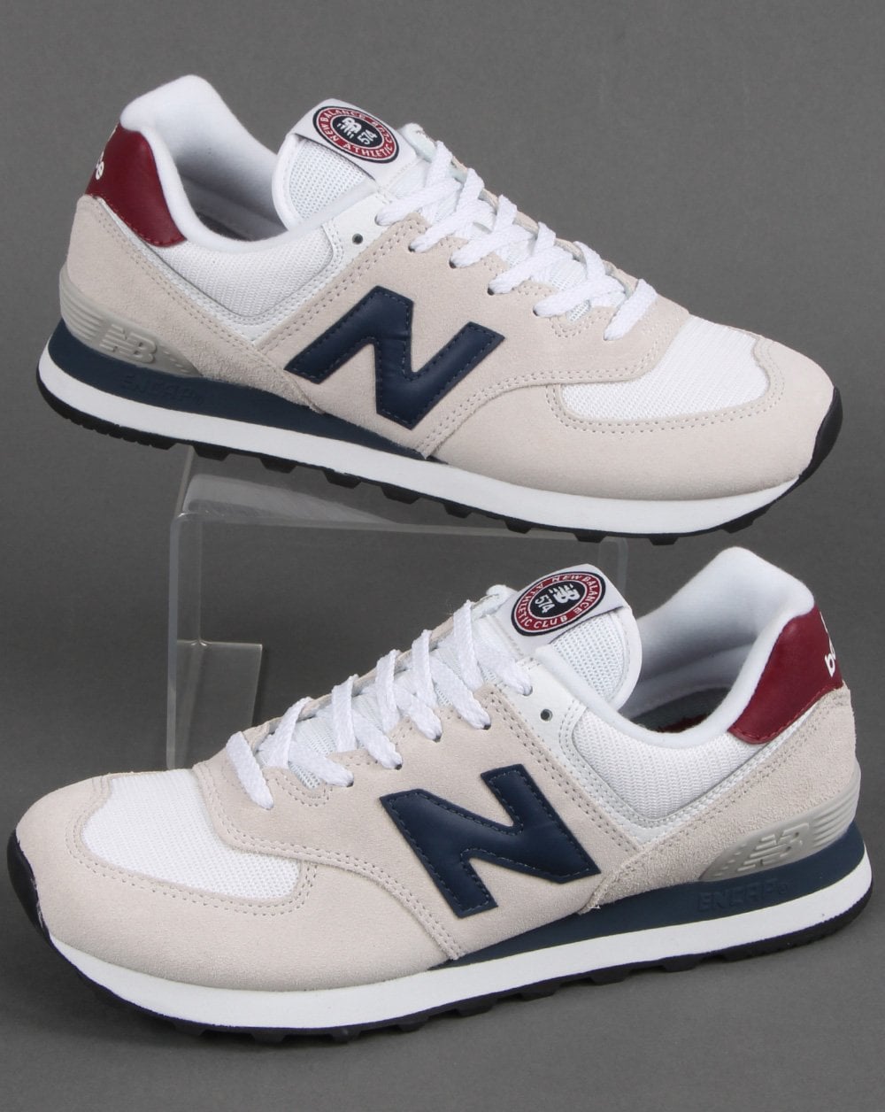 New Balance 574 Trainer Weiß/Burgund