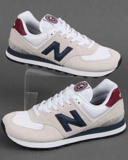 New Balance 574 Trainer Weiß/Burgund