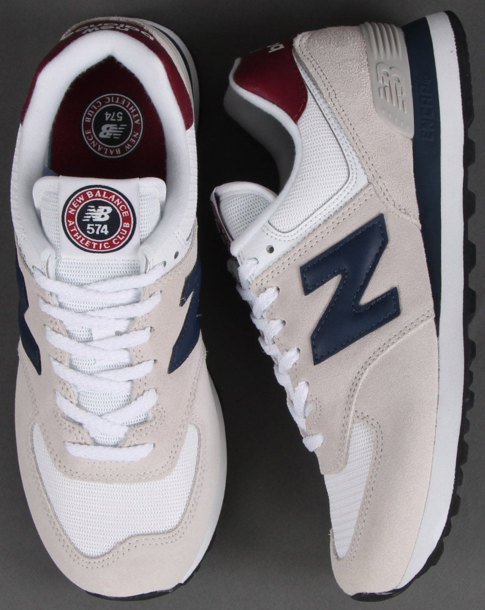 New Balance 574 Trainer Weiß/Burgund