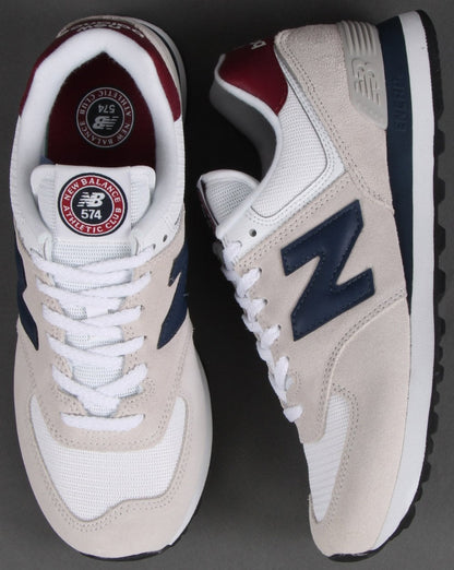 New Balance 574 Trainer Weiß/Burgund