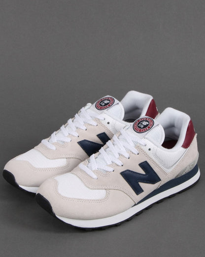 New Balance 574 Trainer Weiß/Burgund