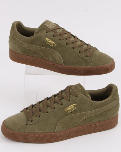 Puma Suede Gum Trainer Burnt Olive/Gum