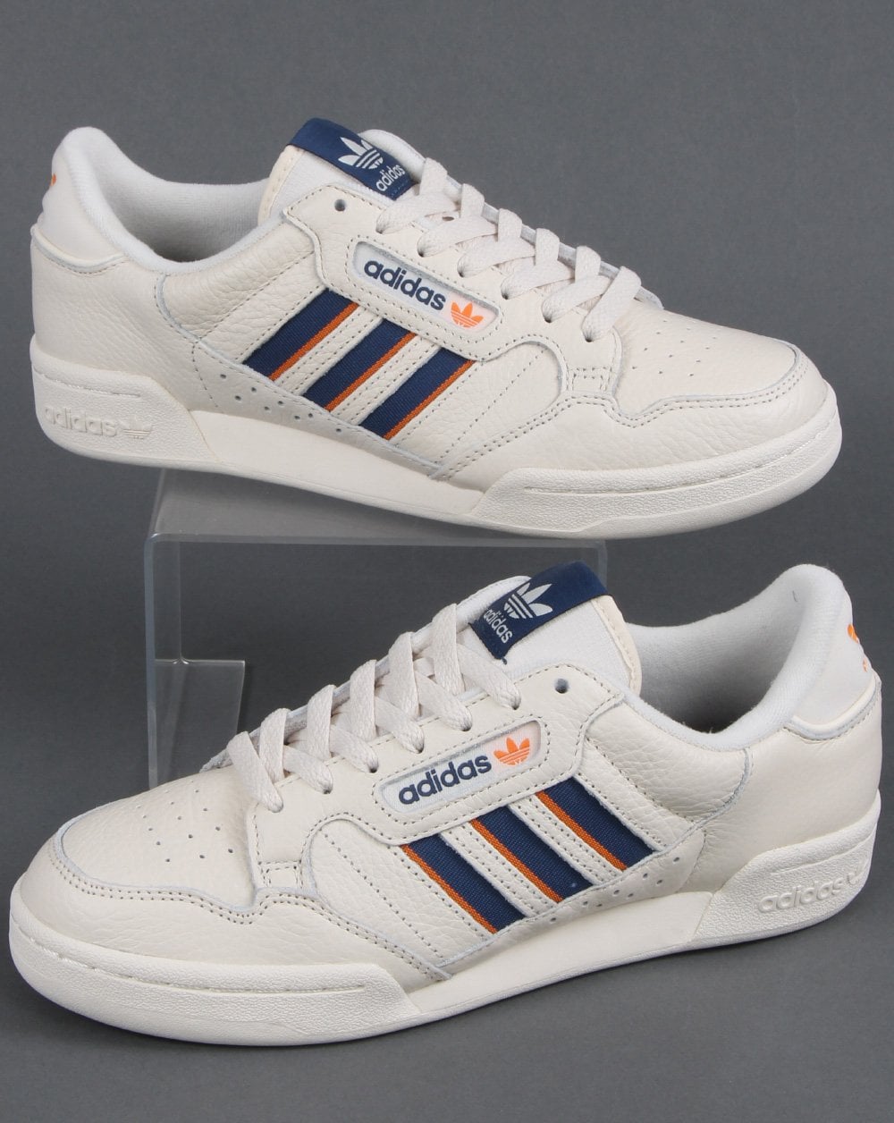 Adidas Continental 80 Stripes Sneakers Off-White/Marineblau/Orange