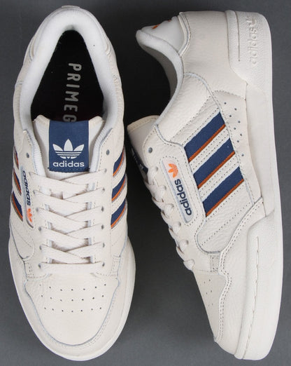 Adidas Continental 80 Stripes Sneakers Off-White/Marineblau/Orange