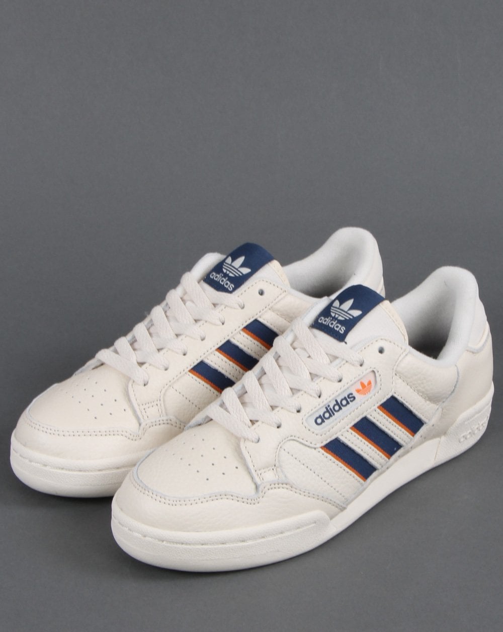 Adidas Continental 80 Stripes Sneakers Off-White/Marineblau/Orange
