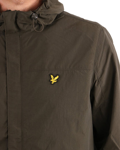 Lyle &amp; Scott – Olivgrüne Jacke mit Kapuze und Tasche