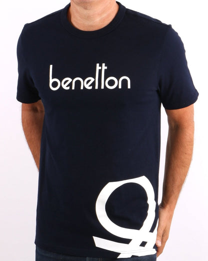 Benetton DNA Logo T-Shirt Marineblau
