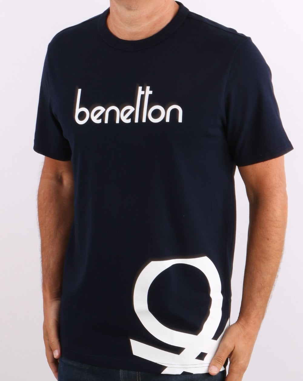 Benetton DNA Logo T-Shirt Marineblau