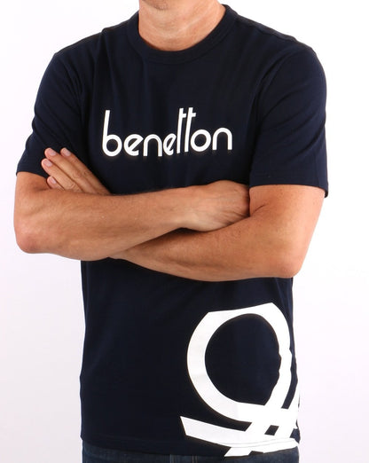 Benetton DNA Logo T-Shirt Marineblau