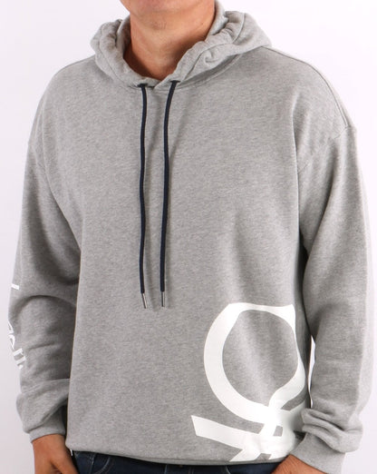 Benetton DNA Logo Hoodie Grau