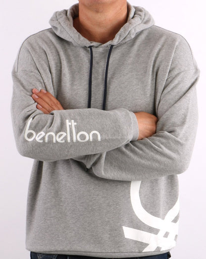 Benetton DNA Logo Hoodie Grau