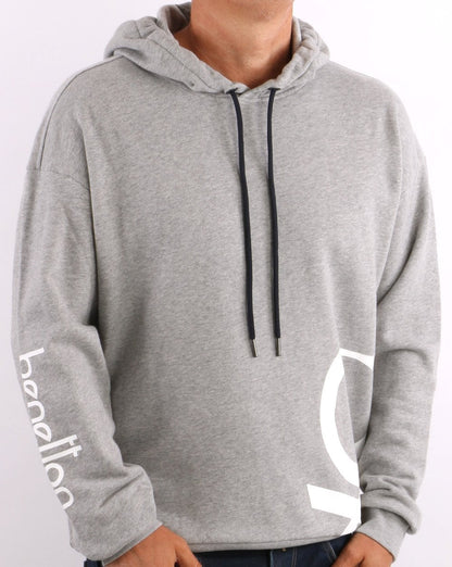Benetton DNA Logo Hoodie Grau